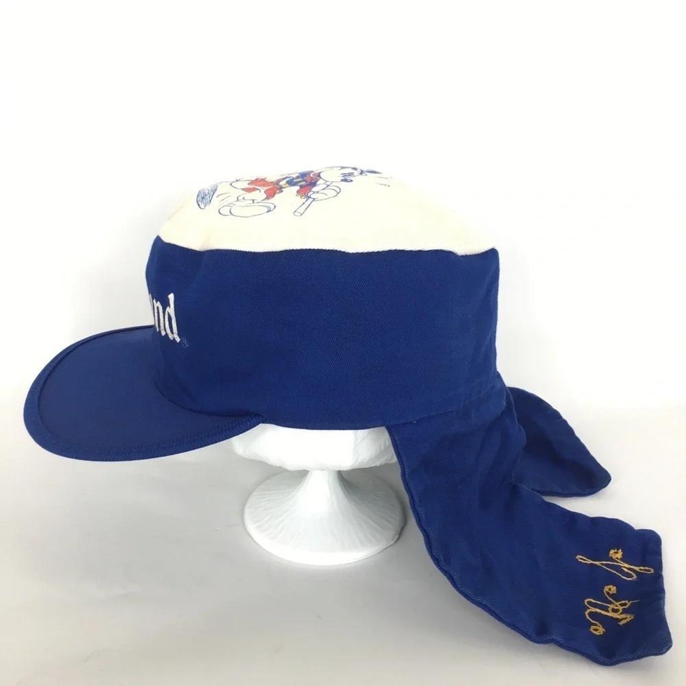 Vintage Walt Disney Productions Disneyland Hat Painters Neck Flap Mickey Mouse
